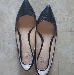 Tory Burch Bedford Snake Ballerina flat- black 7.5